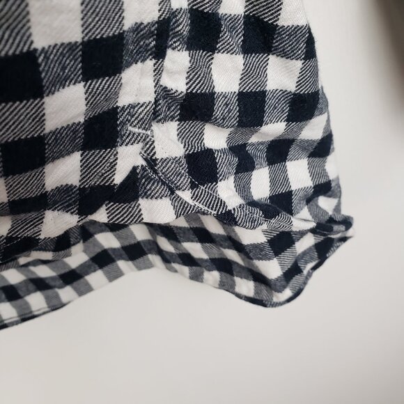 Muji Flannel Button Down Shirt Black White Gingham Mens Size Large Long Sleeve - Picture 7 of 7